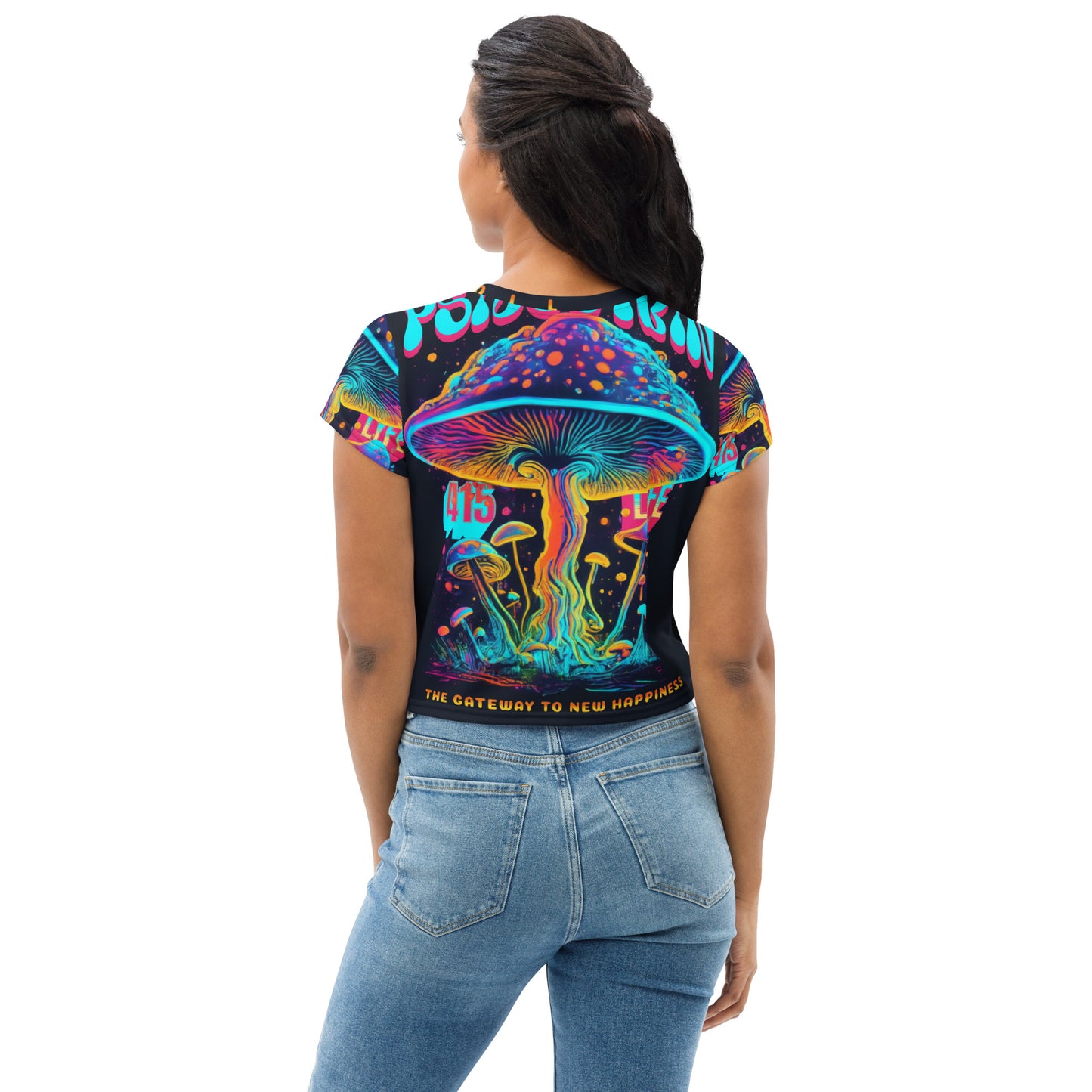 Psilocybin All-Over Print Crop Tee