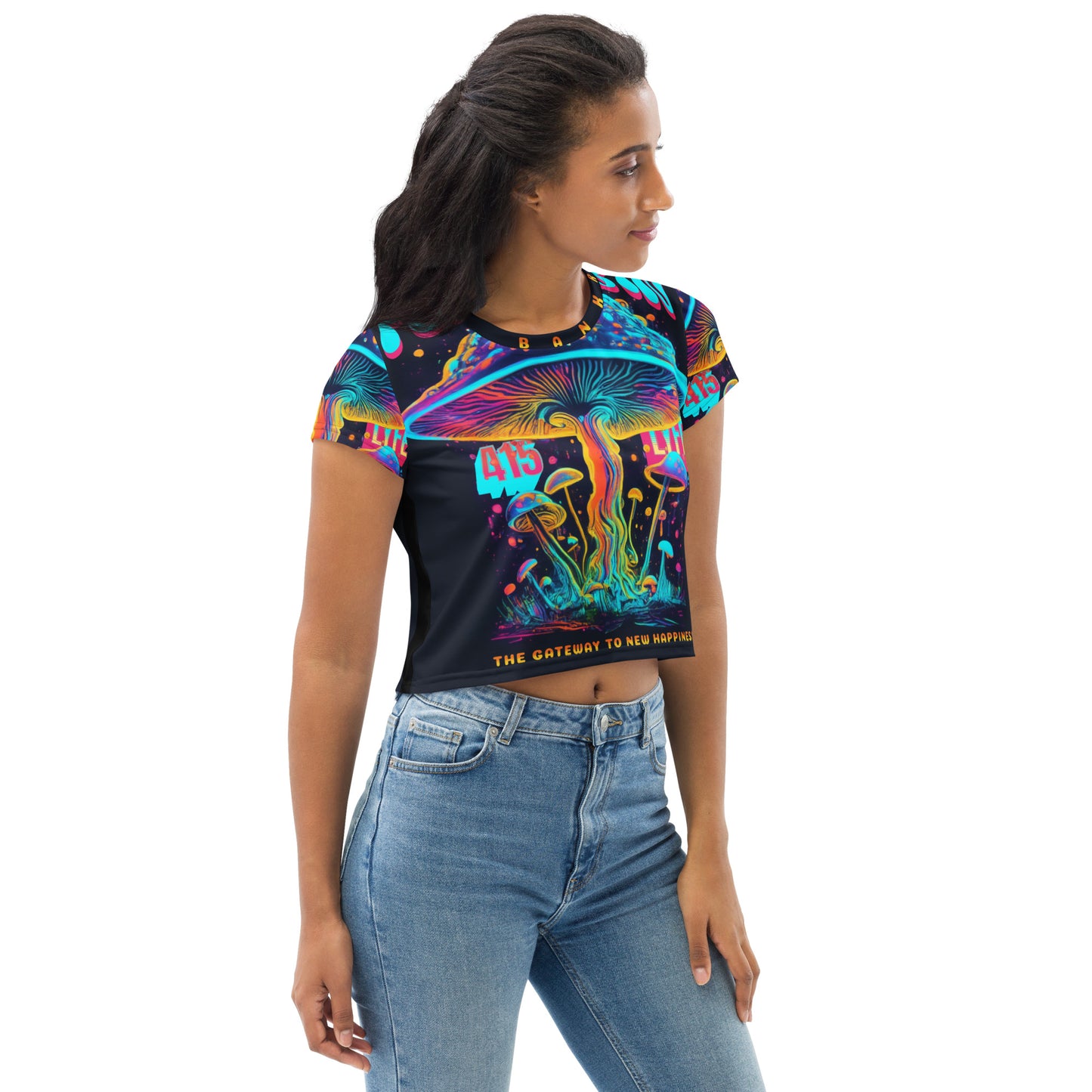 Psilocybin All-Over Print Crop Tee