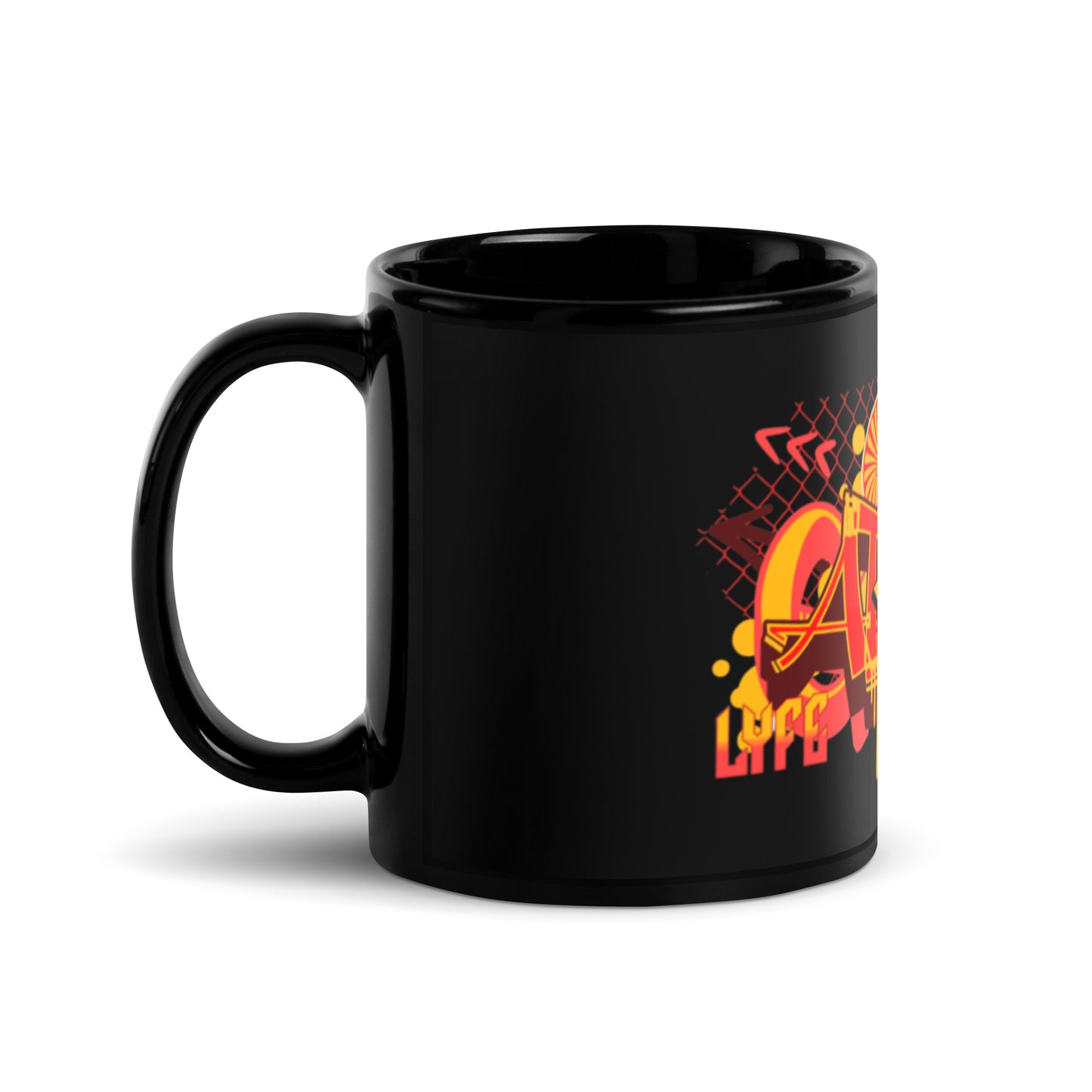 Aries Black Glossy Mug (Red-Yellow)