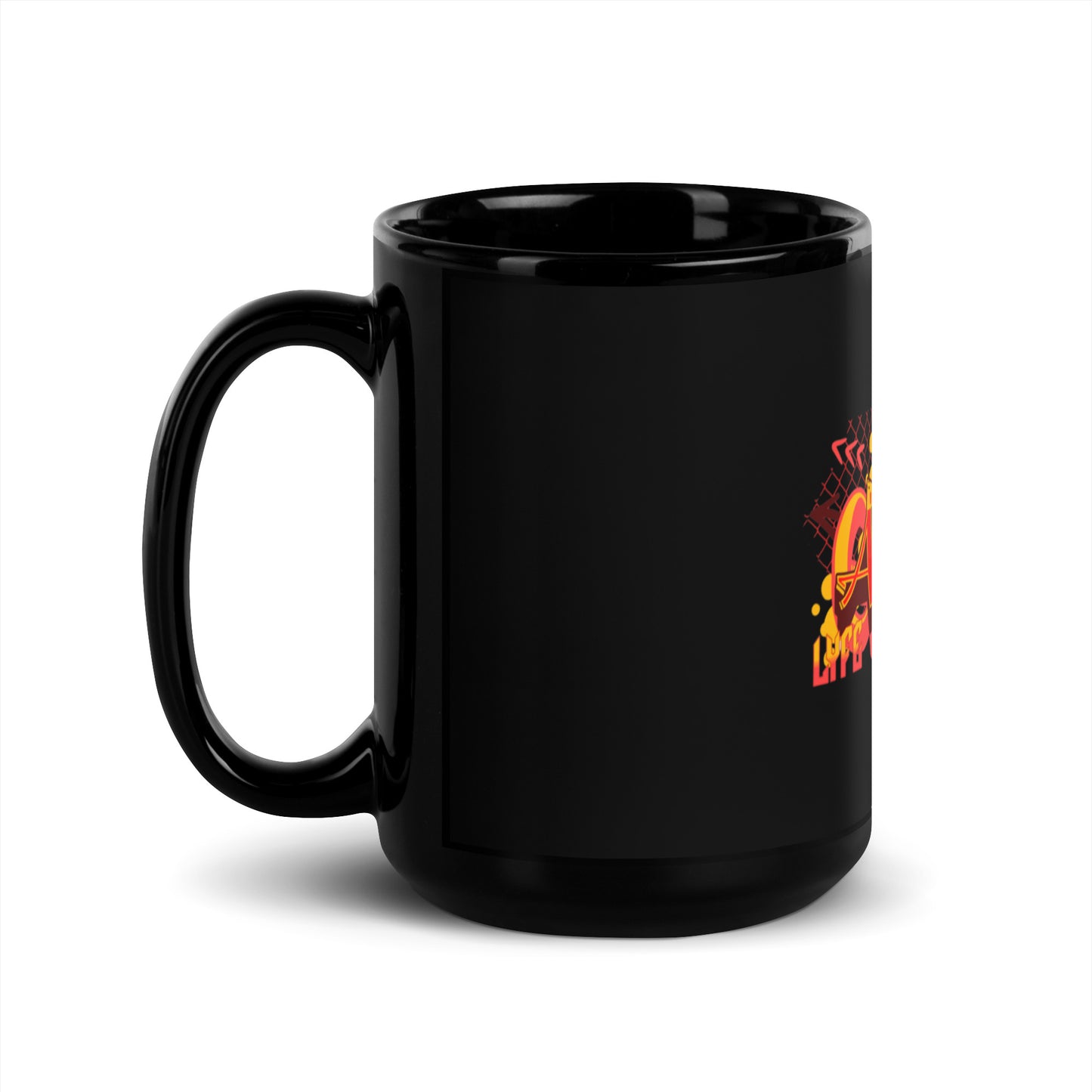 Aries Black Glossy Mug (Red-Yellow)