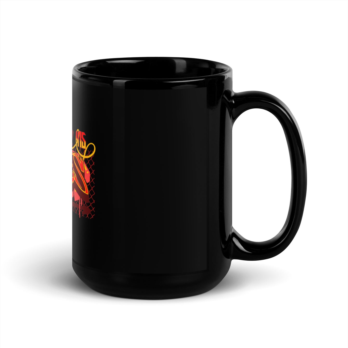 Aries Black Glossy Mug (Red-Yellow)