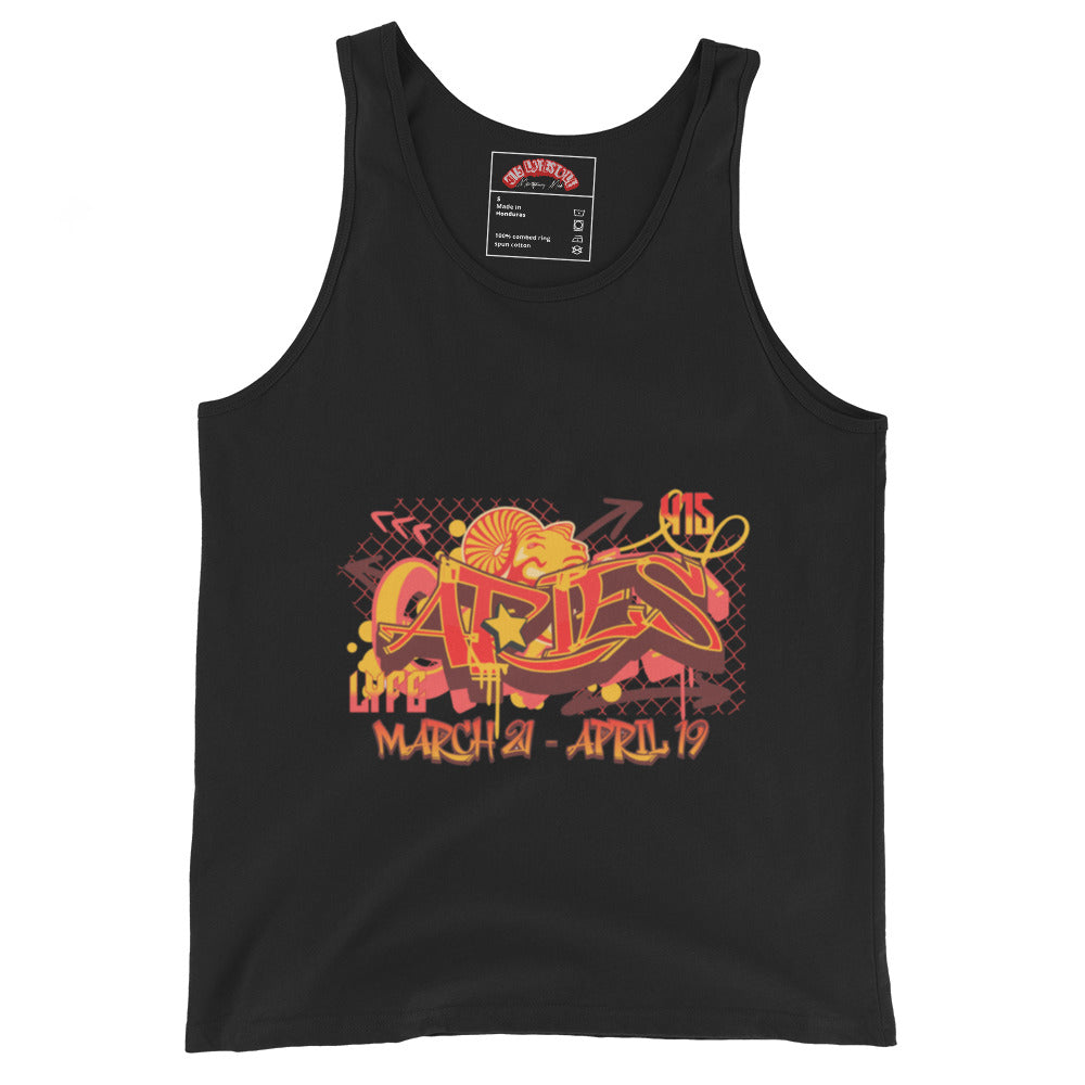 Aries Men's Tank Top (Red-Yellow)