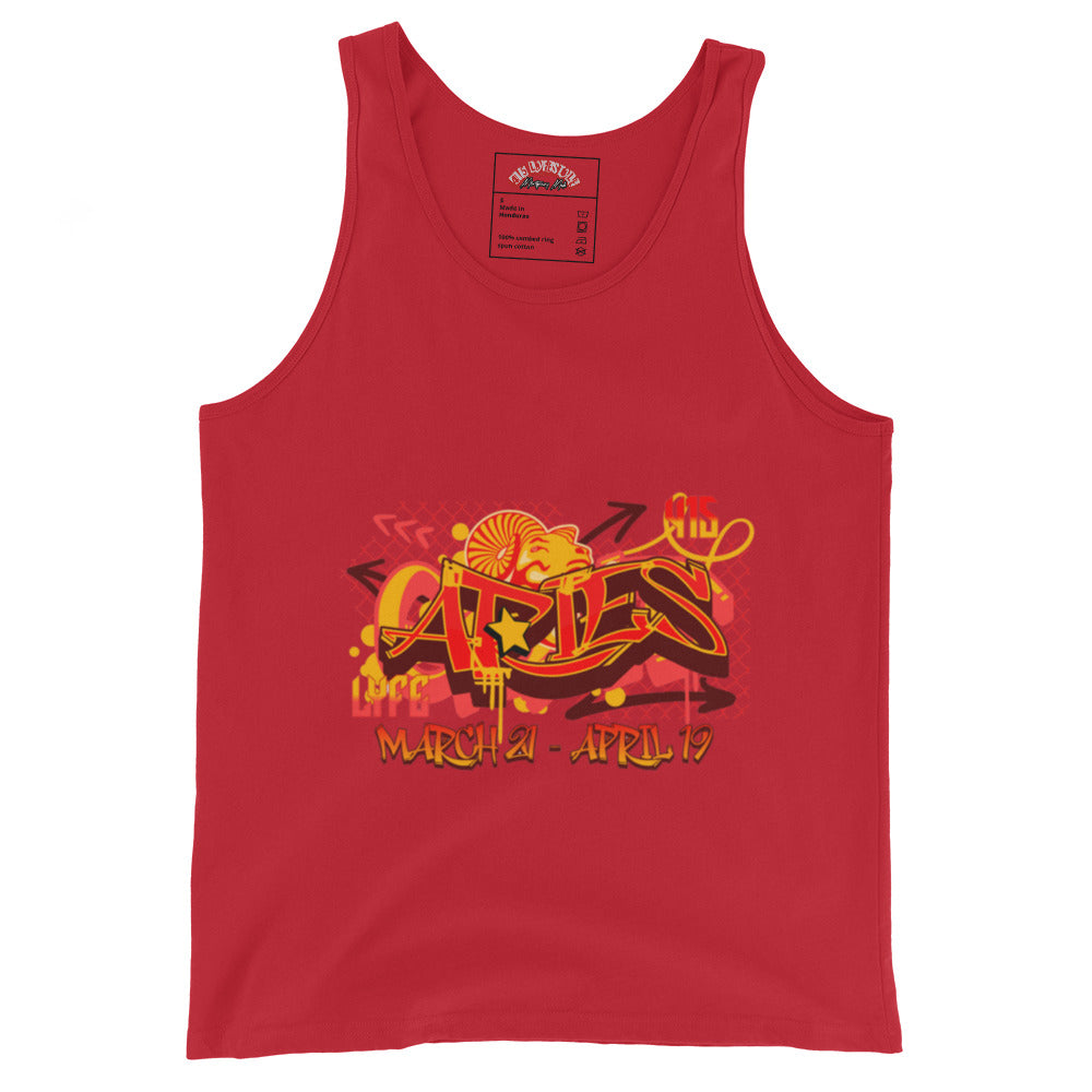 Aries Men's Tank Top (Red-Yellow)