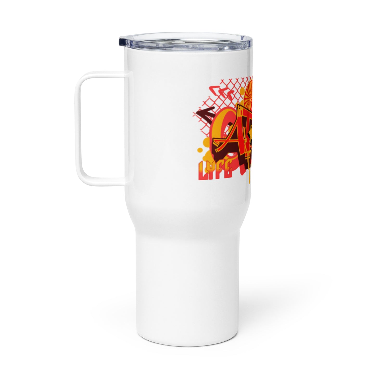 Aries Travel mug with a handle (Red-Yellow)