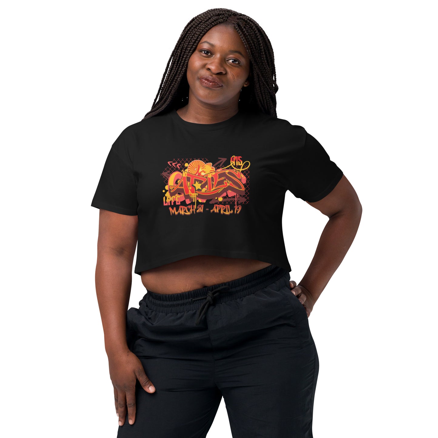 Aries Women’s crop top (Red-Yellow)