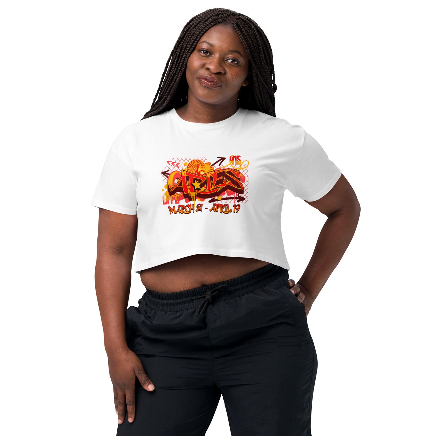 Aries Women’s crop top (Red-Yellow)